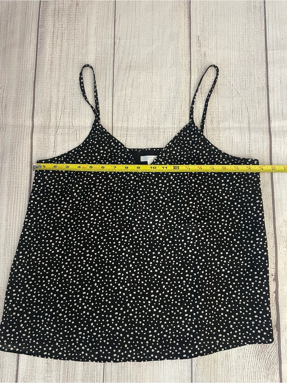 ABOUND Women’s Black Polka Dot V-Neck Camisole Spaghetti Strap Size Large - Picture 4 of 7